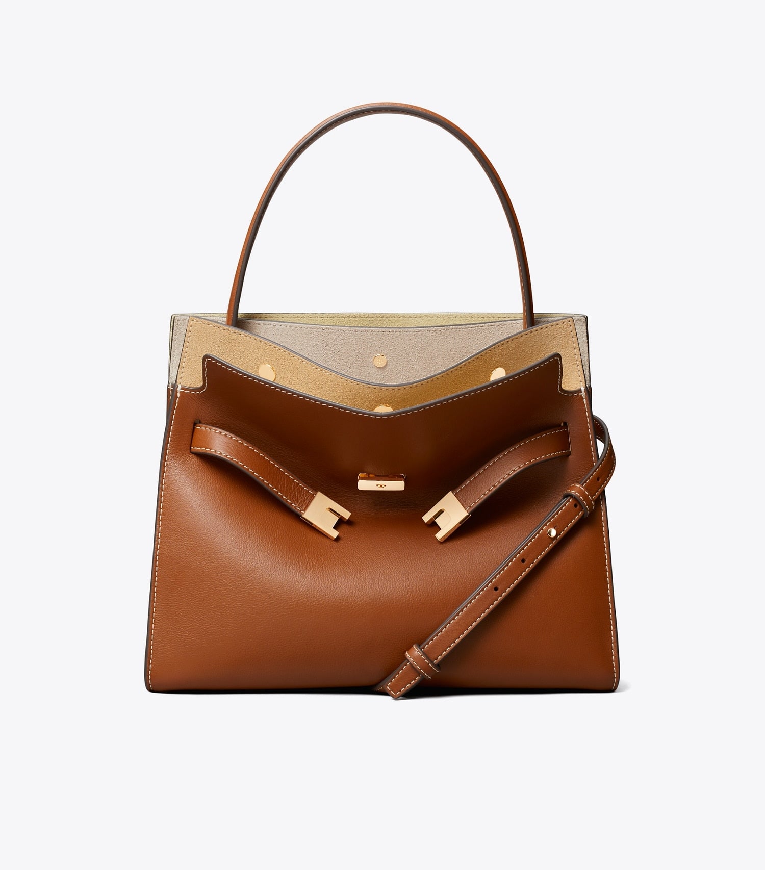 Tory Burch Small Lee Radziwill Double Bag - Aged Tan