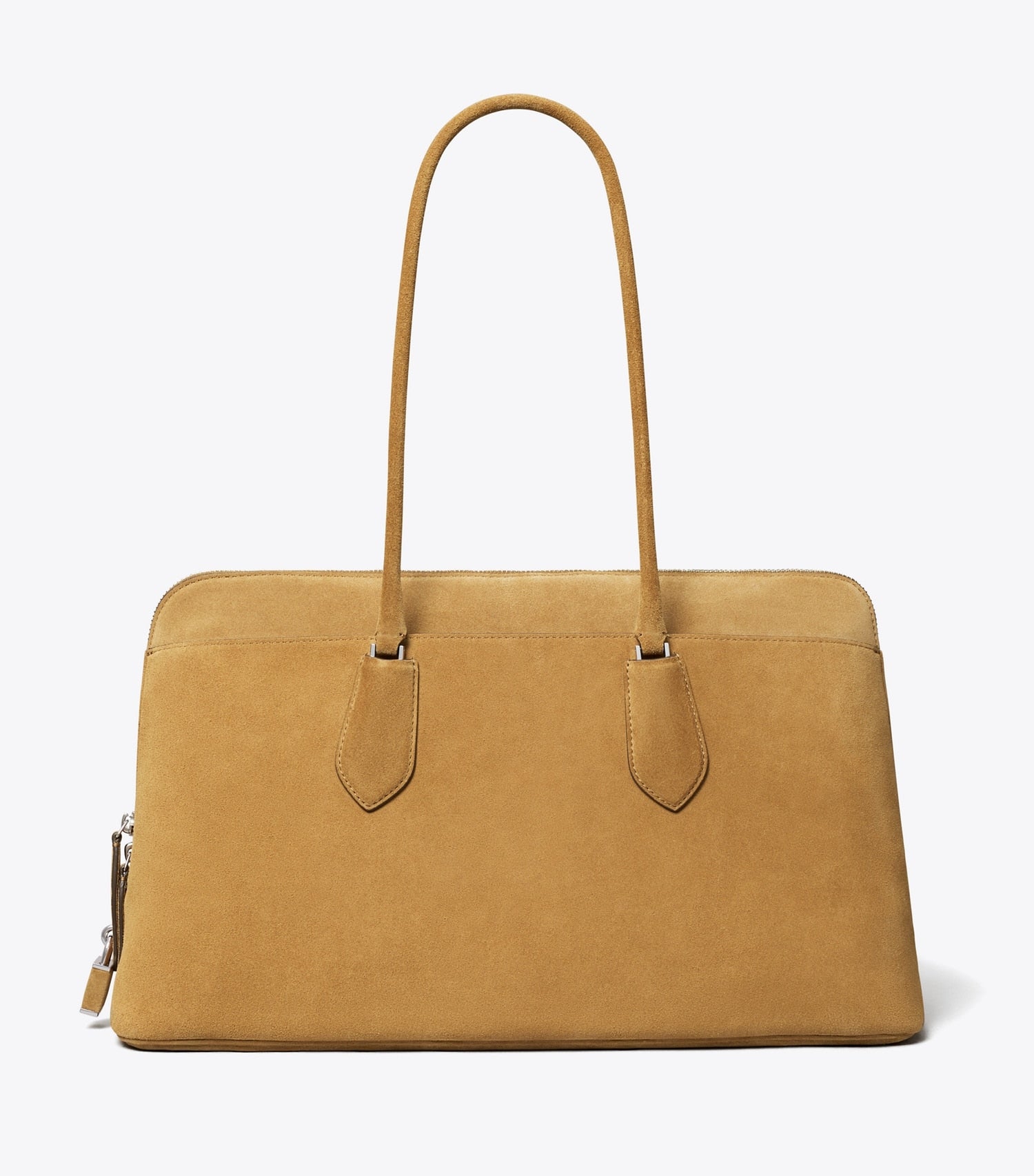 Tory Burch Lock Suede Satchel - Toffee