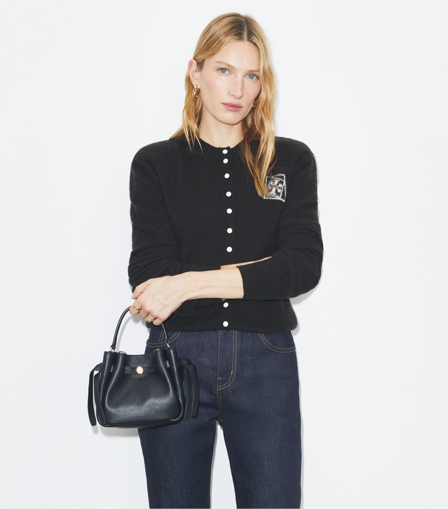 Tory Burch Mini Romy Bucket Bag - Black