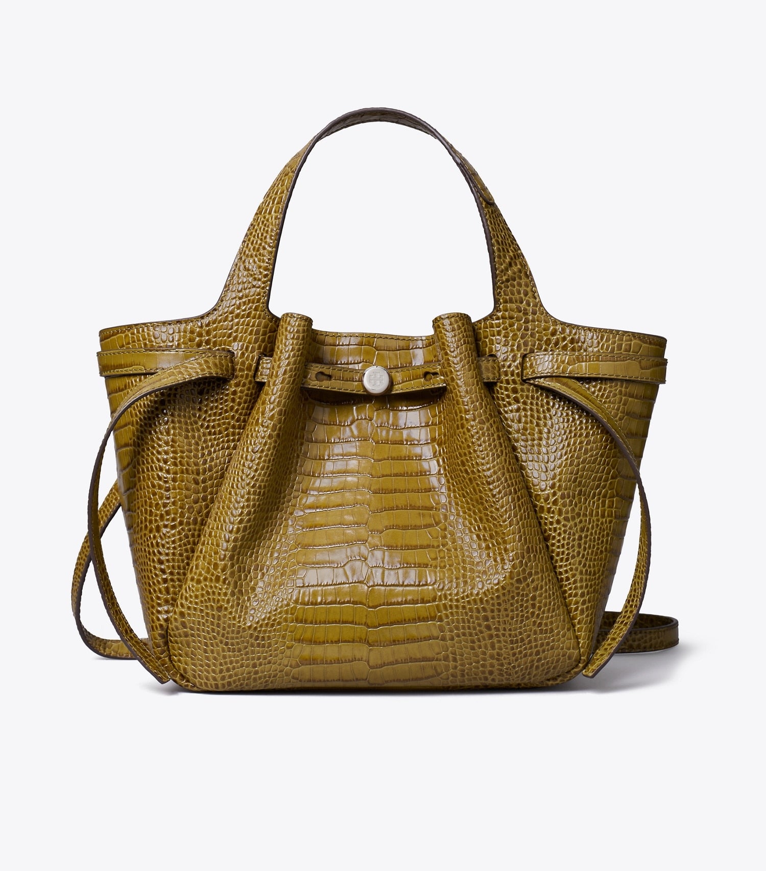 Tory Burch Small Romy Croc-Embossed Tote - Shroom