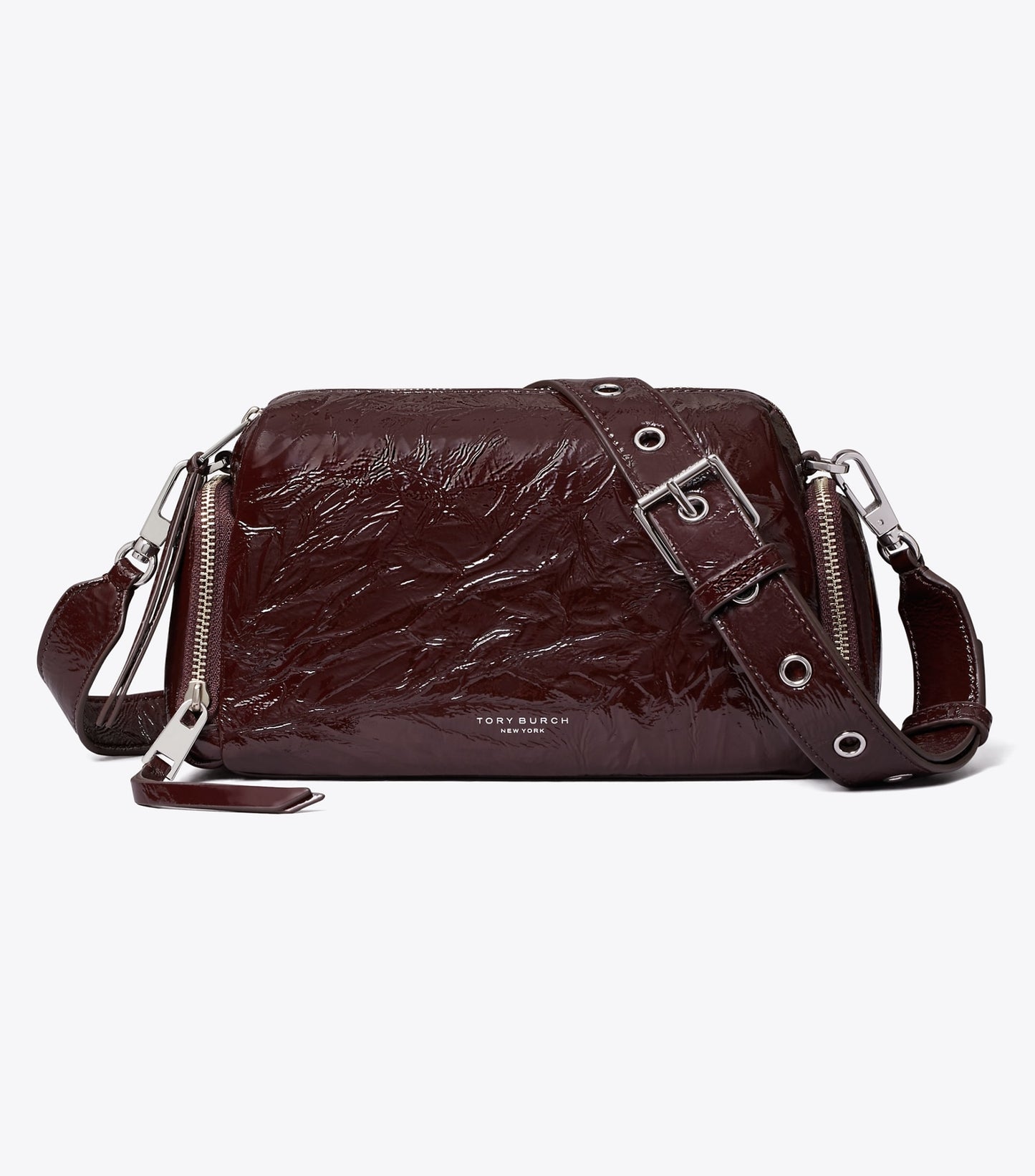 Tory Burch Perry Patent Voyager Crossbody Bag - Albarossa