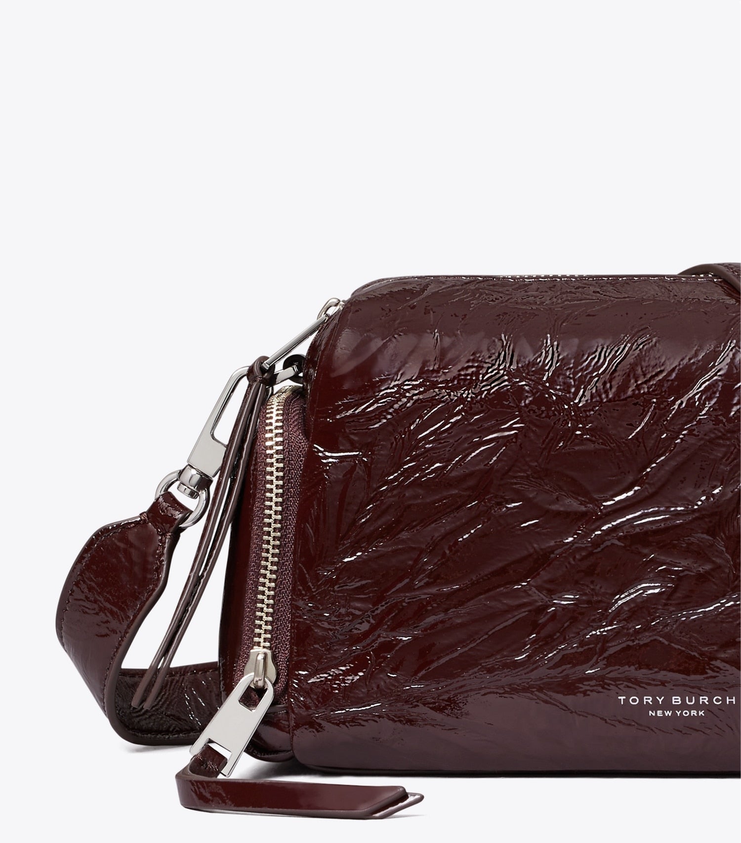 Tory Burch Perry Patent Voyager Crossbody Bag - Albarossa