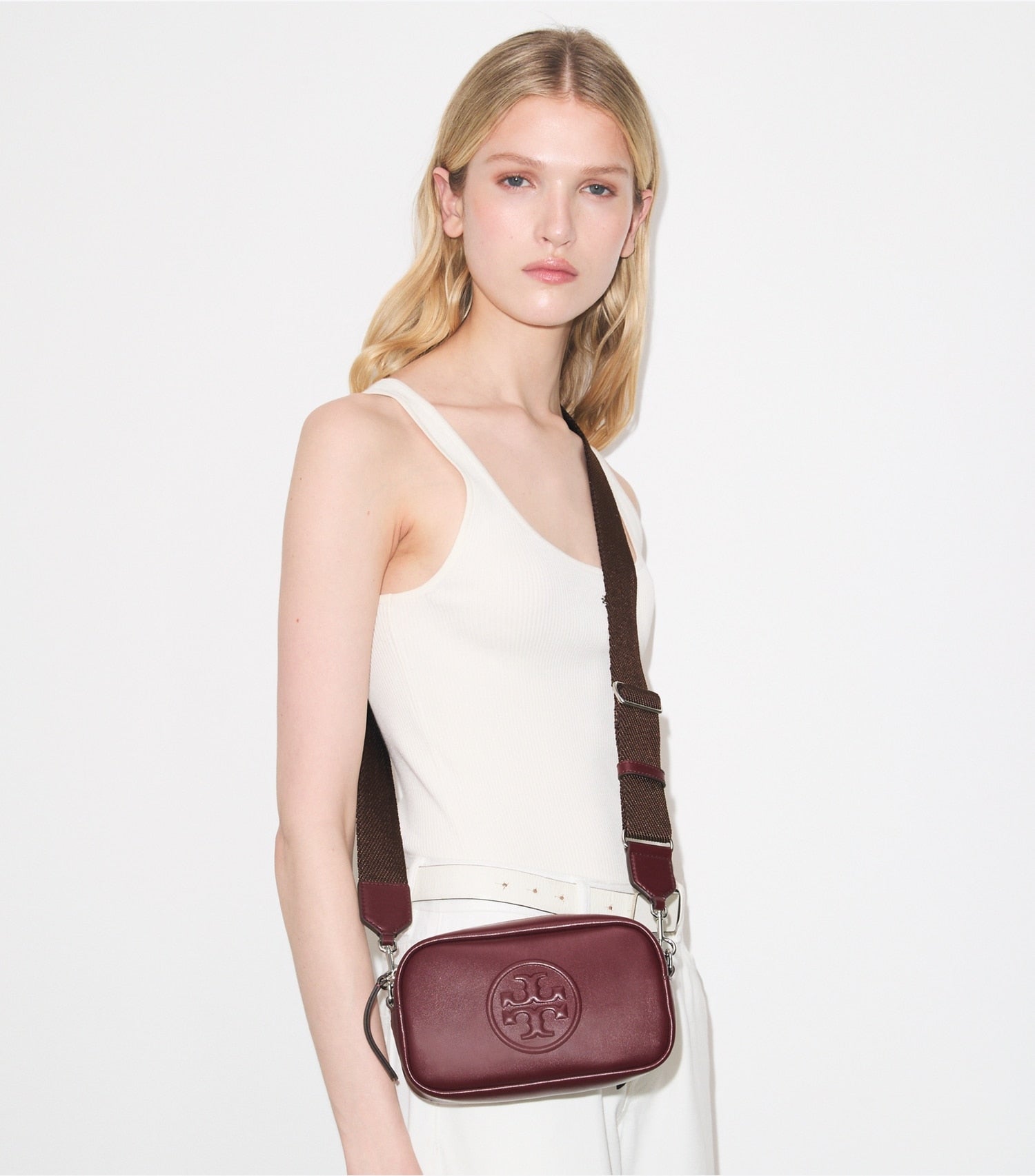 Tory Burch Mini Miller natuura™ Crossbody Bag - Merlot