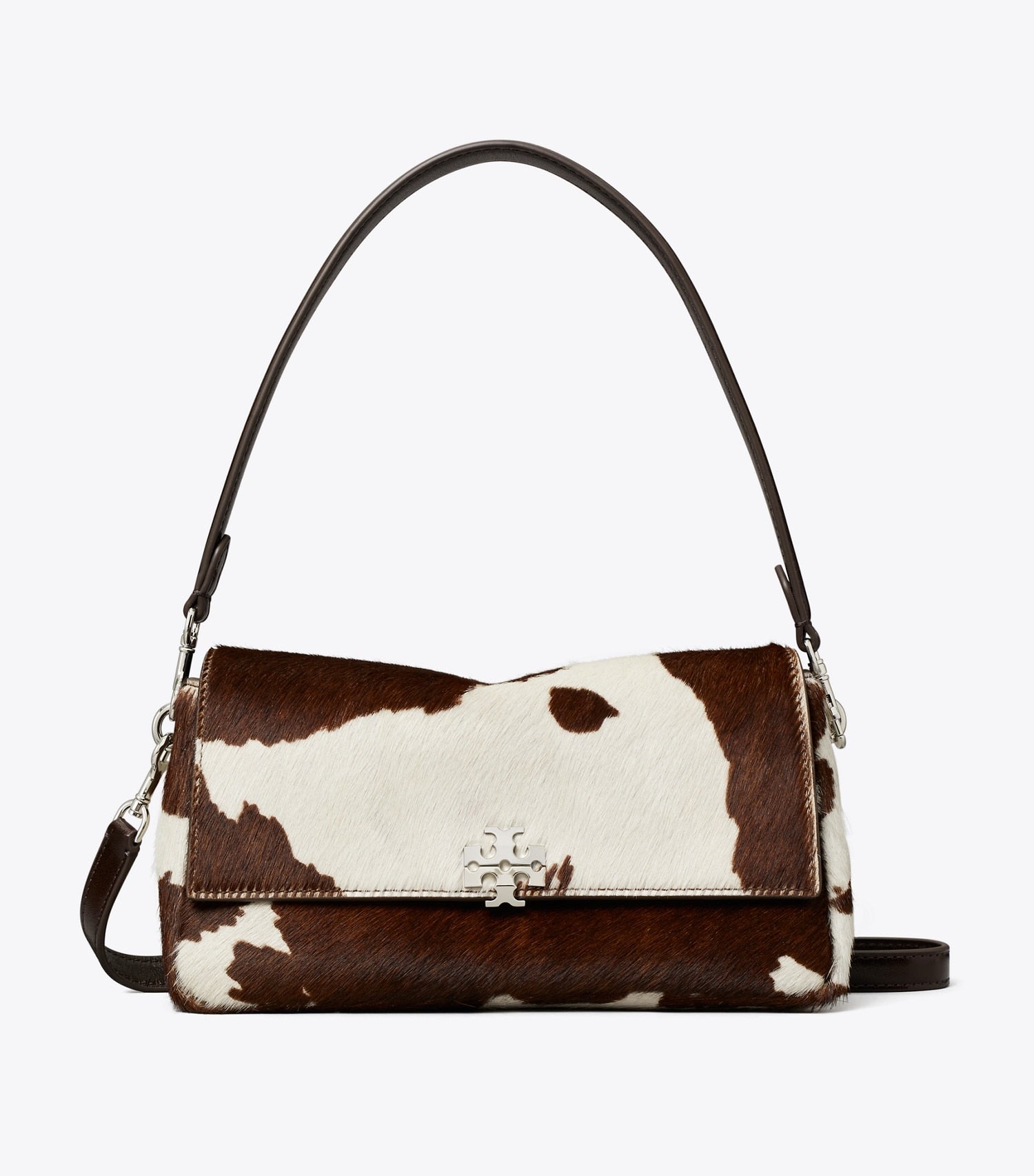 Tory Burch Small Charlie Calf Hair Shoulder Bag - Mocha Brown / Shea Butter
