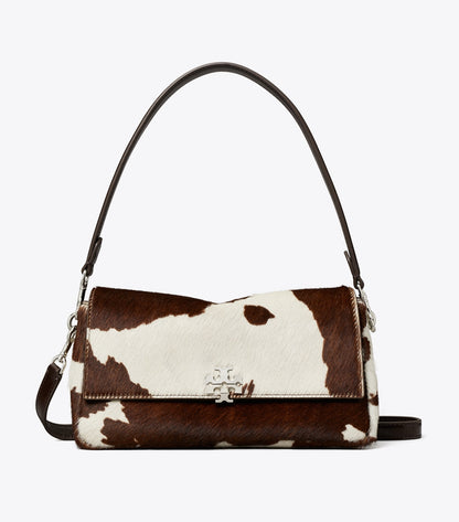 Tory Burch Small Charlie Calf Hair Shoulder Bag - Mocha Brown / Shea Butter