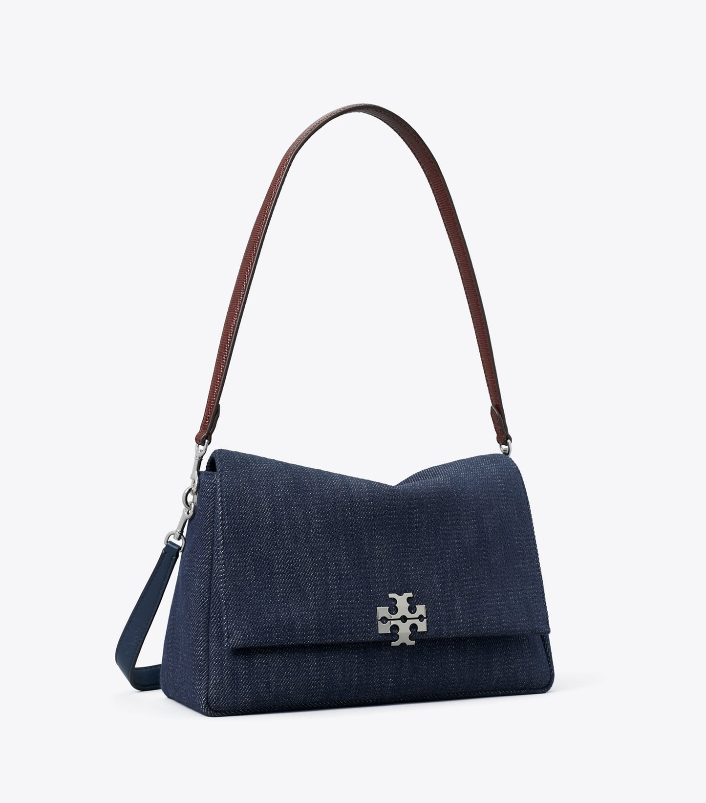 Tory Burch Charlie Denim Shoulder Bag - Midnight