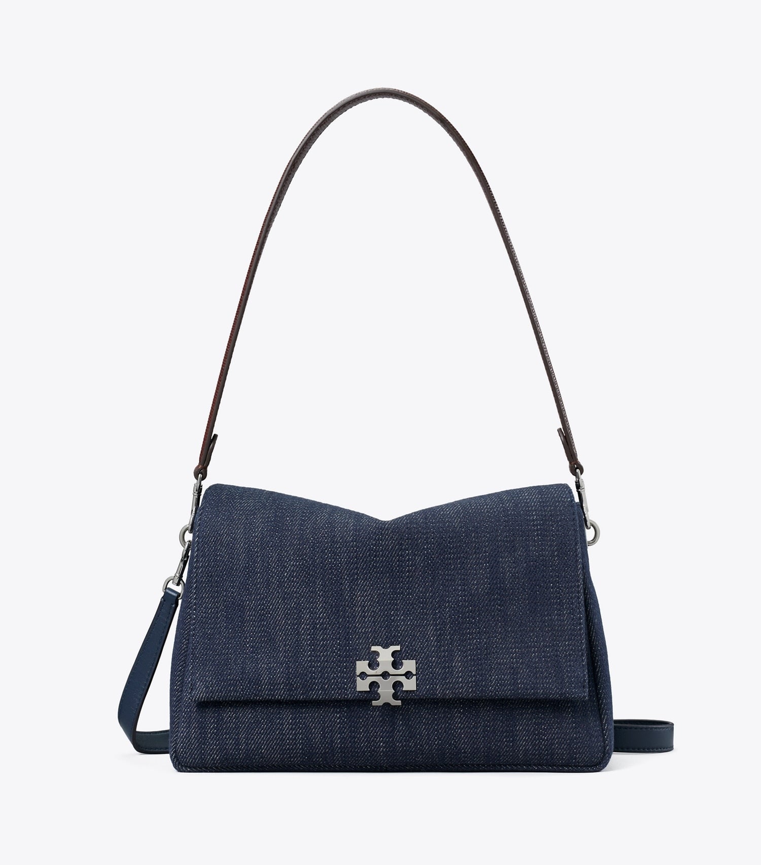 Tory Burch Charlie Denim Shoulder Bag - Midnight