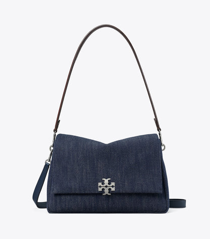 Tory Burch Charlie Denim Shoulder Bag - Midnight