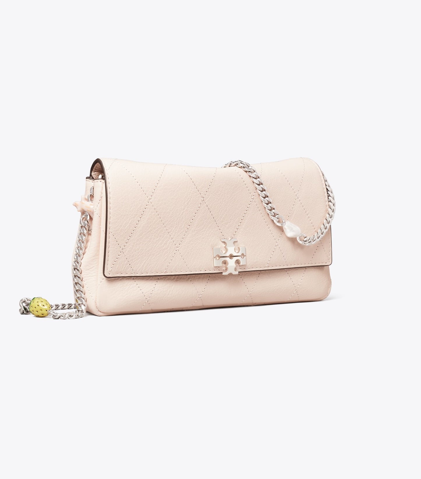 Tory Burch Charlie Quilted Chain Crossbody - Soft Pink / Charms