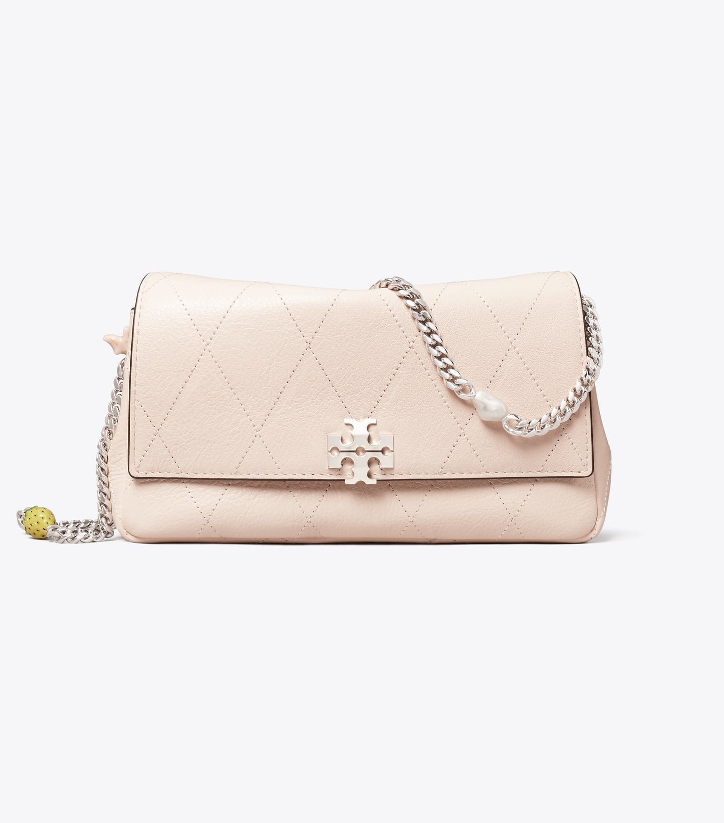 Tory Burch Charlie Quilted Chain Crossbody - Soft Pink / Charms