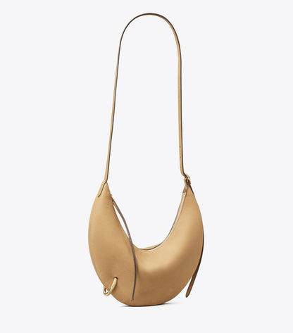 Tory Burch Pierced Nubuck Crossbody Bag - Stone