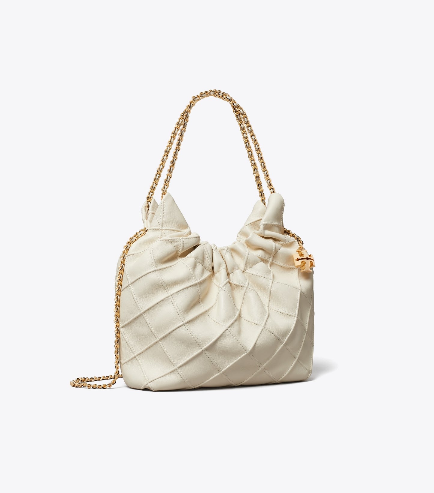 Tory Burch Mini Fleming Soft Hobo Bag - Light Cream