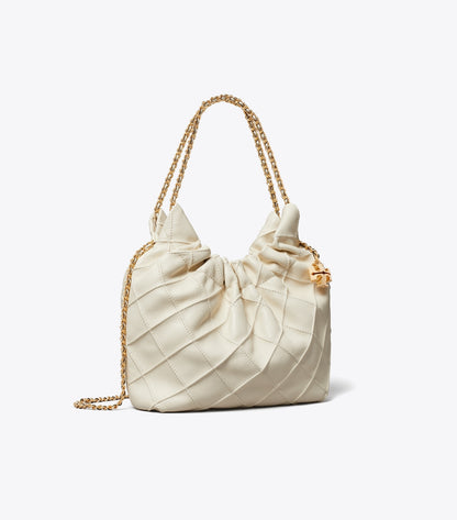 Tory Burch Mini Fleming Soft Hobo Bag - Light Cream