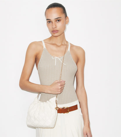 Tory Burch Mini Fleming Soft Hobo Bag - Light Cream