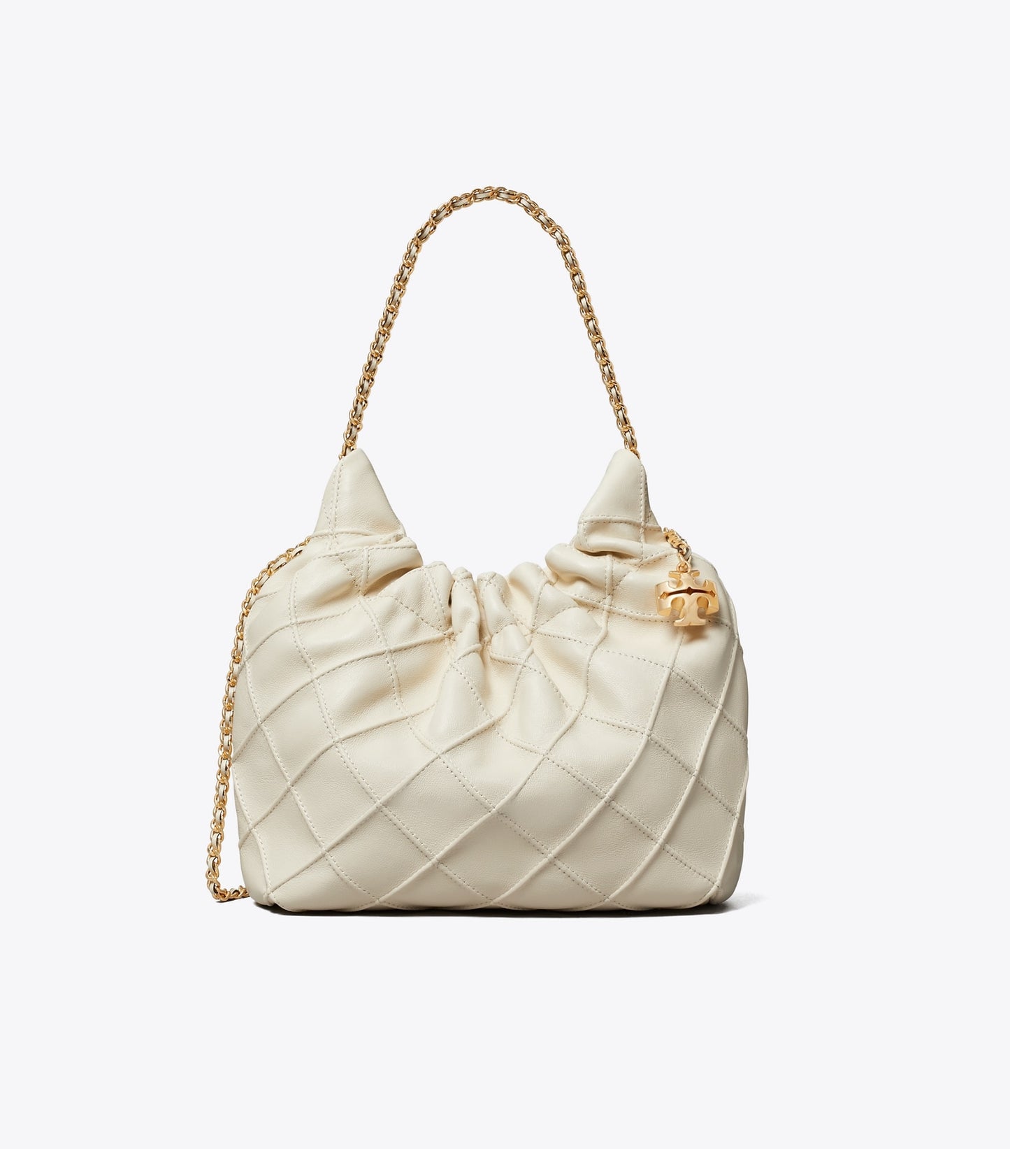 Tory Burch Mini Fleming Soft Hobo Bag - Light Cream