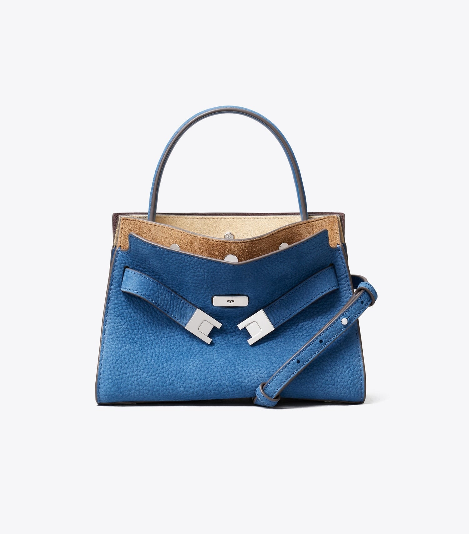 Tory Burch Petite Lee Radziwill Nubuck Double Bag - Bright Blue
