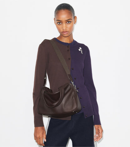 Tory Burch Leather Satchel - Cocoa