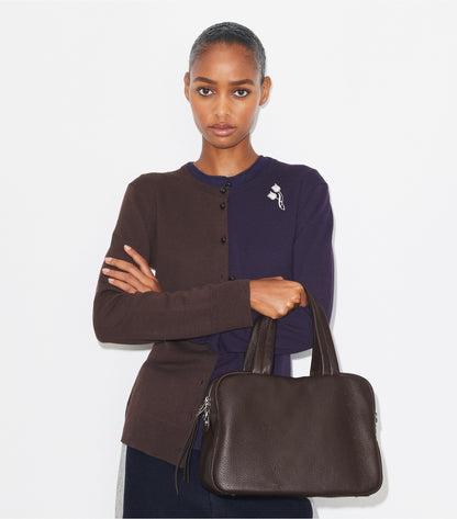 Tory Burch Leather Satchel - Cocoa