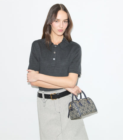 Tory Burch T Monogram Petite Barrel Bag - Tory Navy