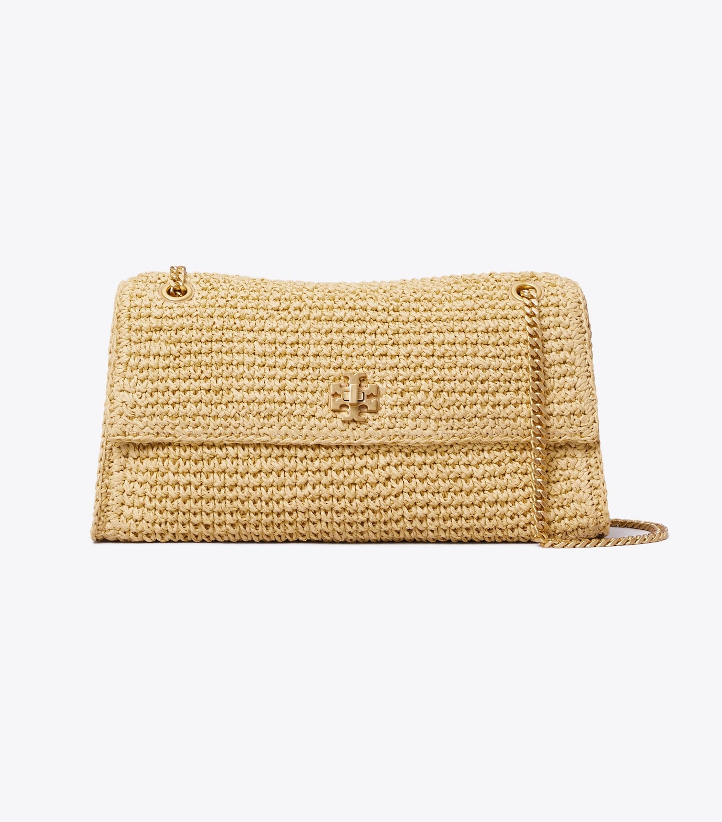 Tory Burch Kira Turnlock Woven Shoulder Bag - Natural