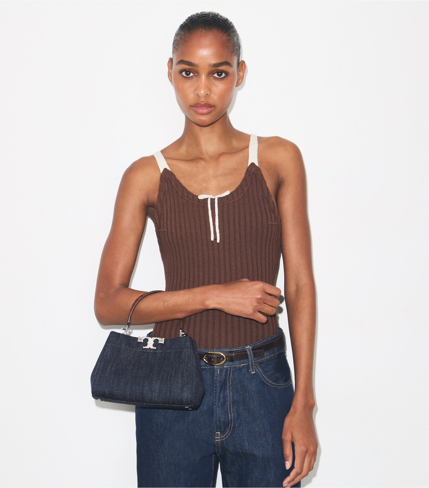 Tory Burch Mini Eleanor Denim Satchel - Midnight