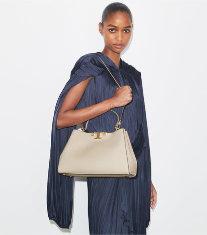 Tory Burch Eleanor Soft Satchel - Light Stone