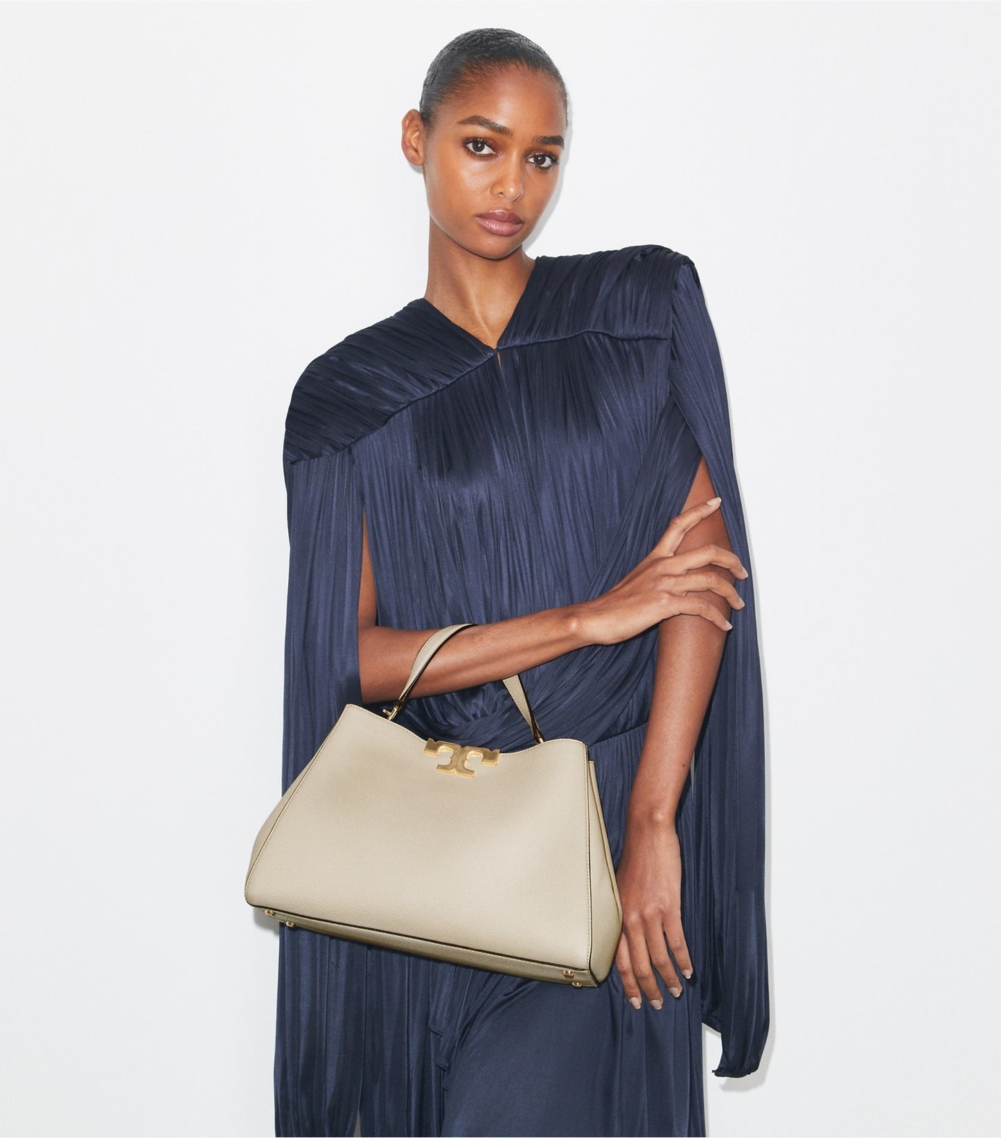 Tory Burch Eleanor Soft Satchel - Light Stone