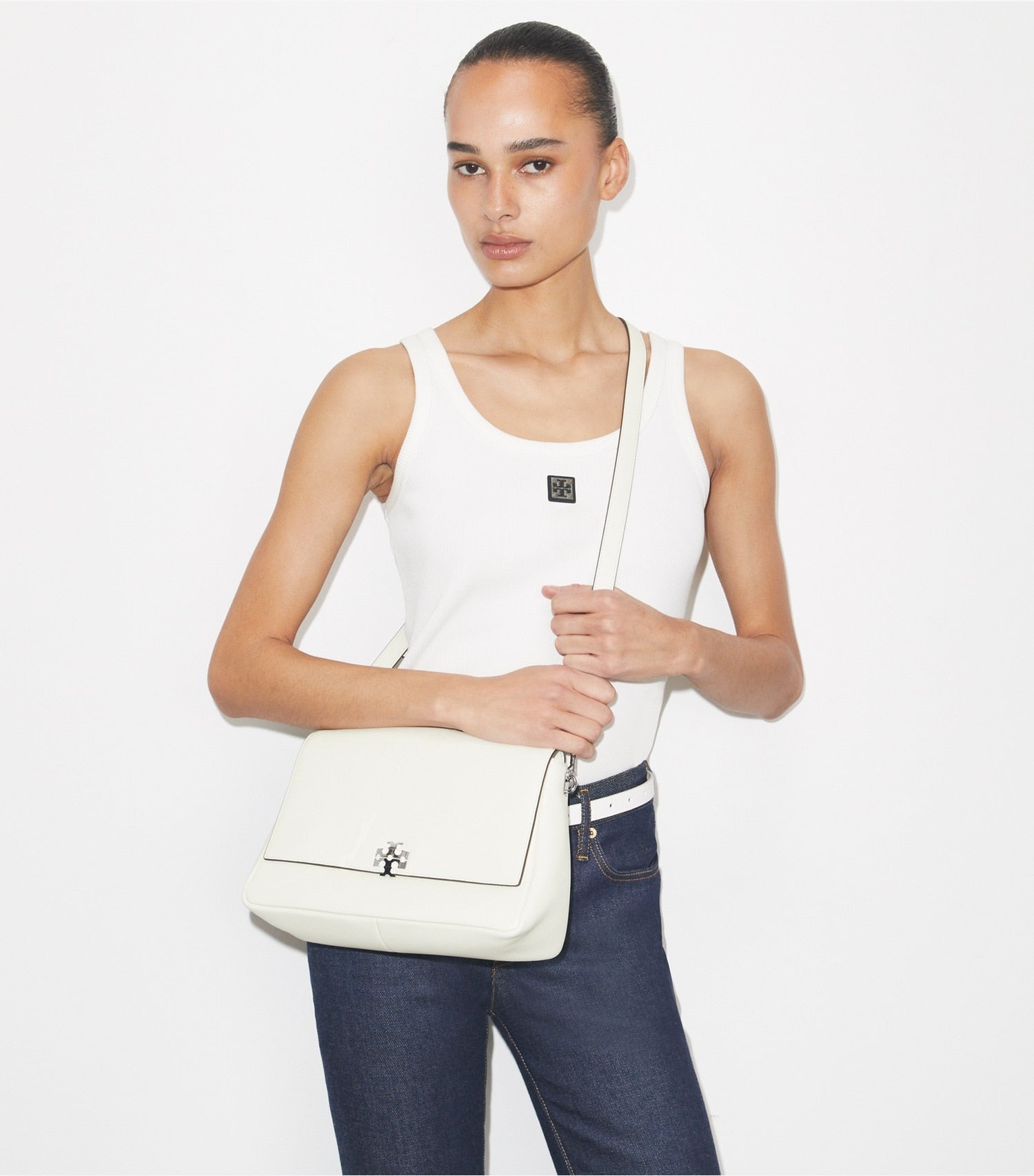 Tory Burch Charlie Shoulder Bag - Bianco