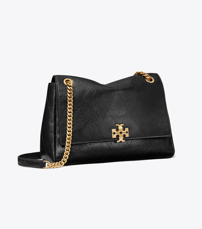 Tory Burch Charlie Quilted Shoulder Bag - Black
