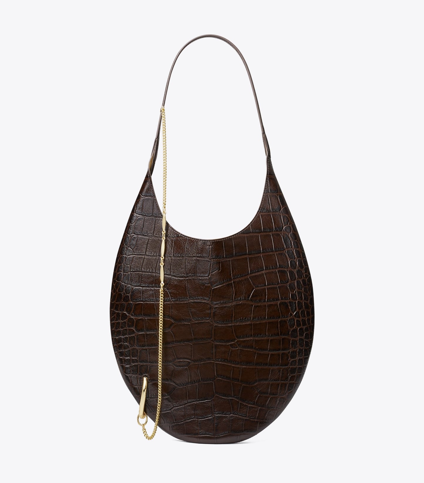 Tory Burch Pierced Croc-Embossed Soft Bag - Coco