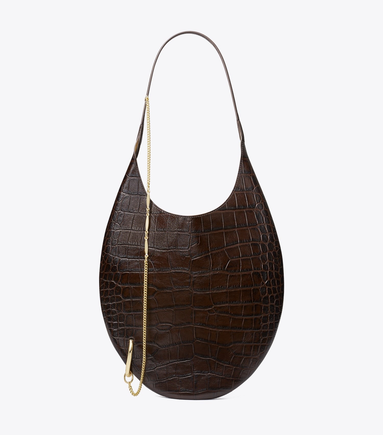 Tory Burch Pierced Croc-Embossed Soft Bag - Coco