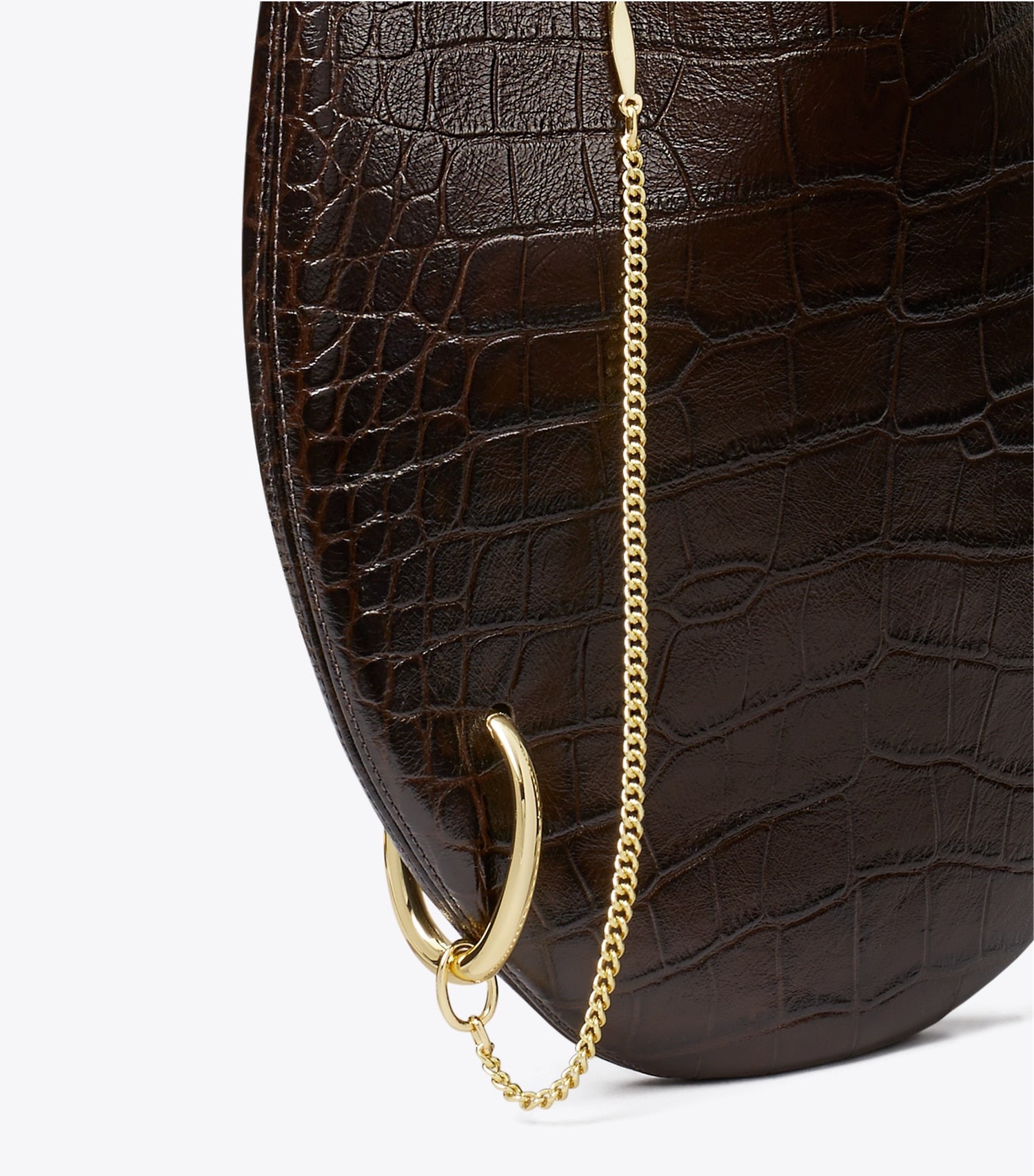 Tory Burch Pierced Croc-Embossed Soft Bag - Coco