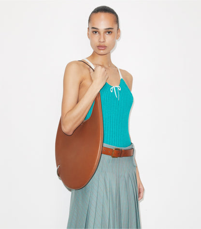 Tory Burch Pierced Soft Bag - Aged Tan