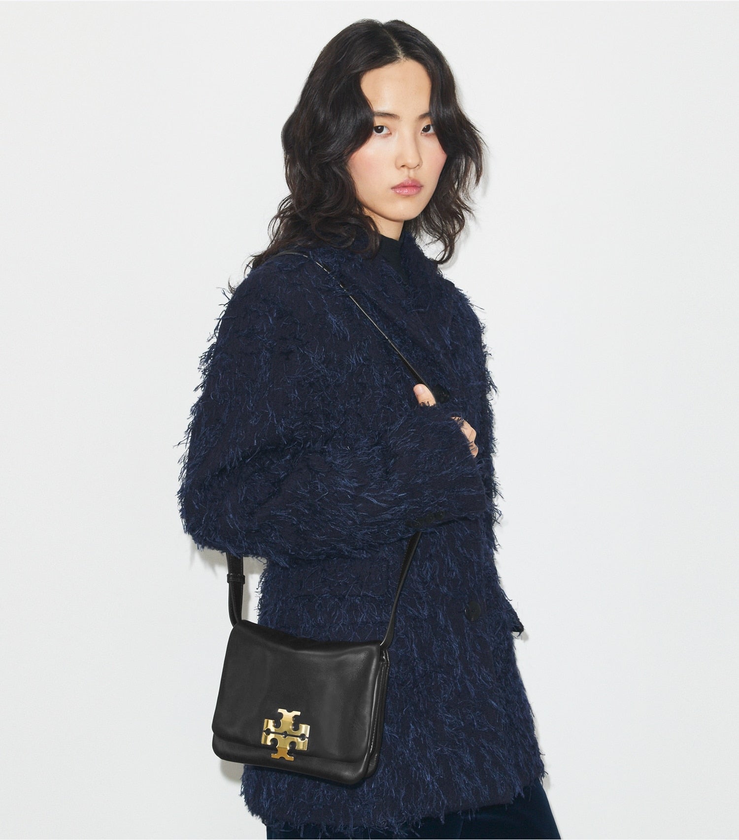 Tory Burch Charlie Runway Shoulder Bag - Black/Gold