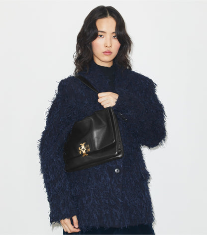 Tory Burch Large Charlie Runway Shoulder Bag - Black/Gold