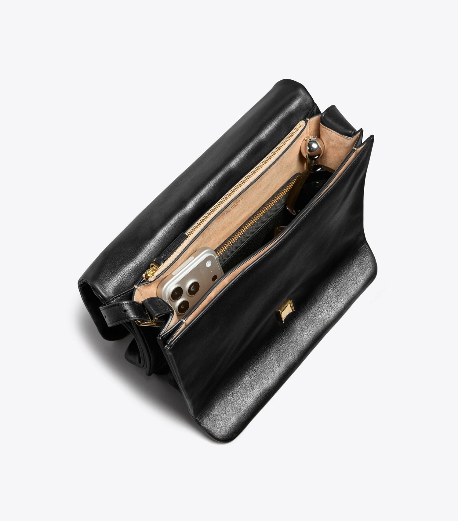 Tory Burch Large Charlie Runway Shoulder Bag - Black/Gold