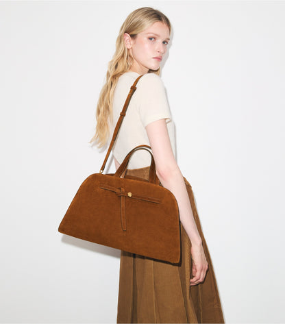 Tory Burch Romy Suede Bauletto - Caramel
