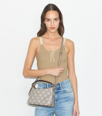 Tory Burch T Monogram Mellow Shoulder Bag - Charcoal