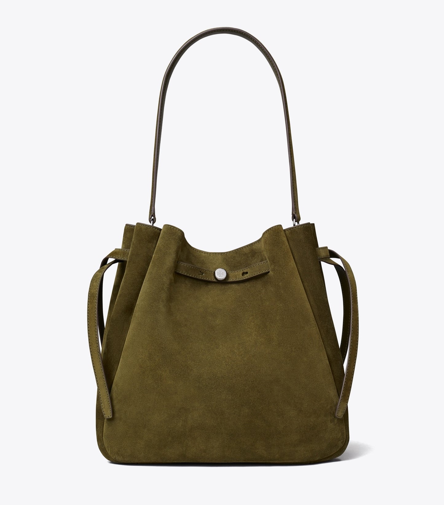 Tory Burch Large Romy Suede Bucket Bag - Dark Olive