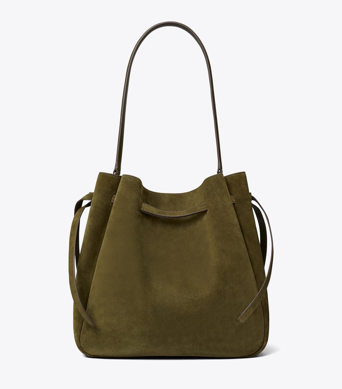 Tory Burch Large Romy Suede Bucket Bag - Dark Olive