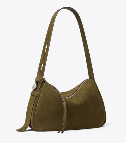 Tory Burch Romy Suede Shoulder Bag - Dark Olive