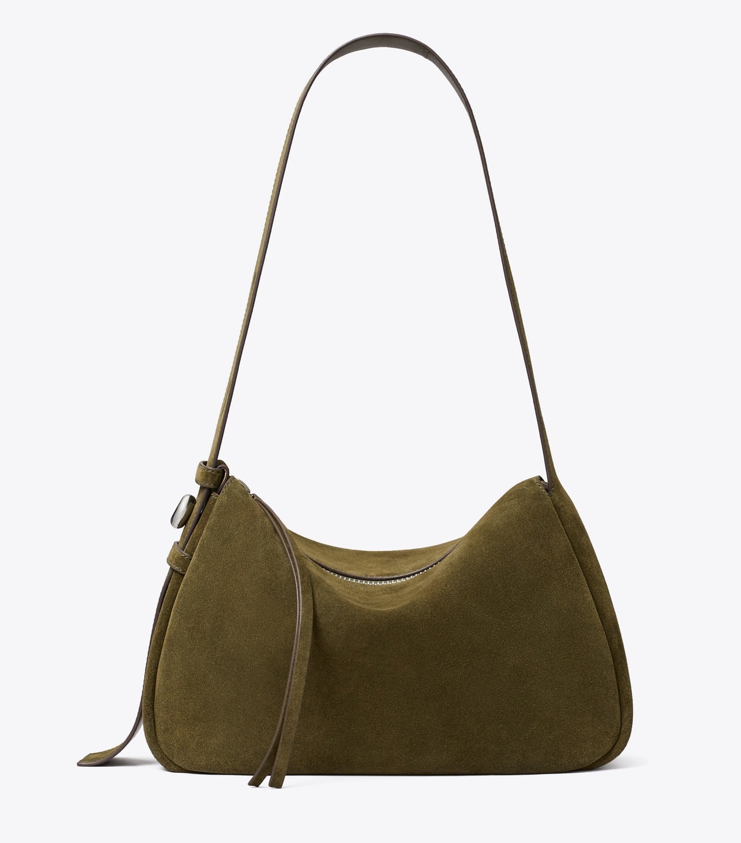 Tory Burch Romy Suede Shoulder Bag - Dark Olive