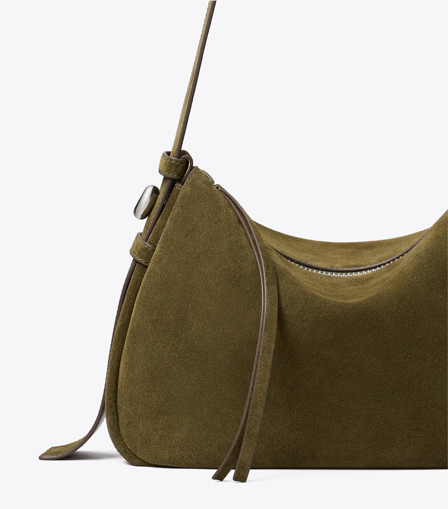 Tory Burch Romy Suede Shoulder Bag - Dark Olive