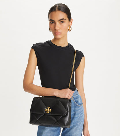 Tory Burch Kira Diamond Quilt Shoulder Bag - Black