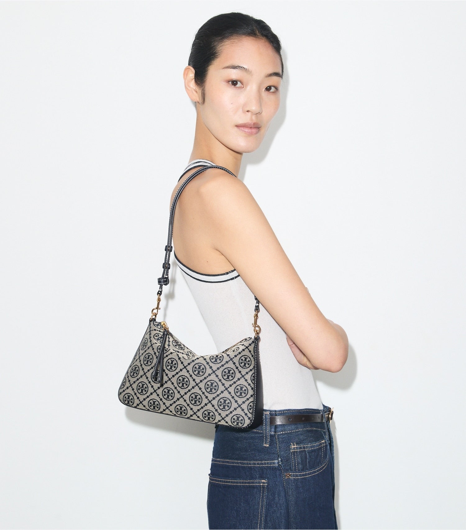 Tory Burch T Monogram Small Perry Shoulder Bag - Tory Navy