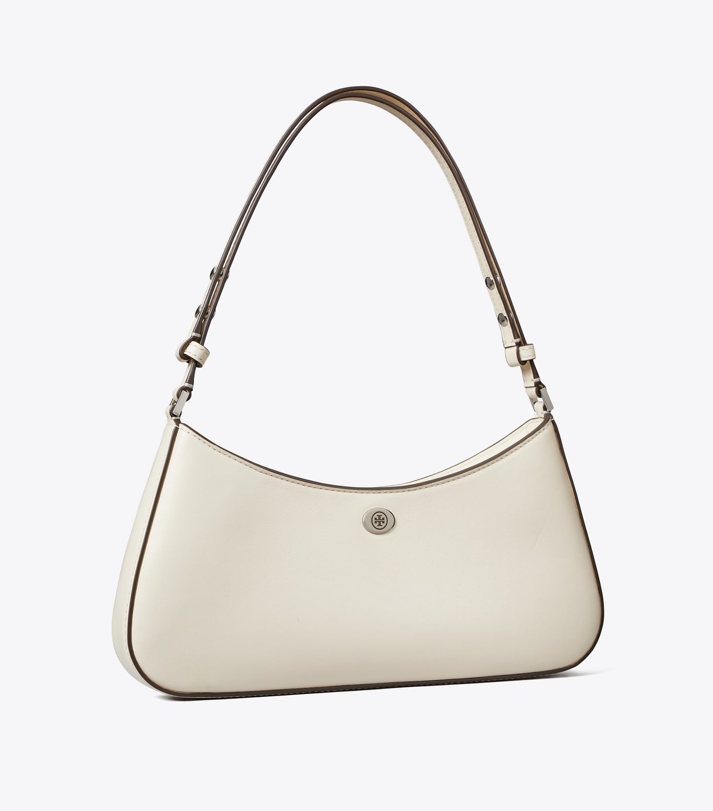 Tory Burch Robinson Zip Top Shoulder Bag - Light Cream