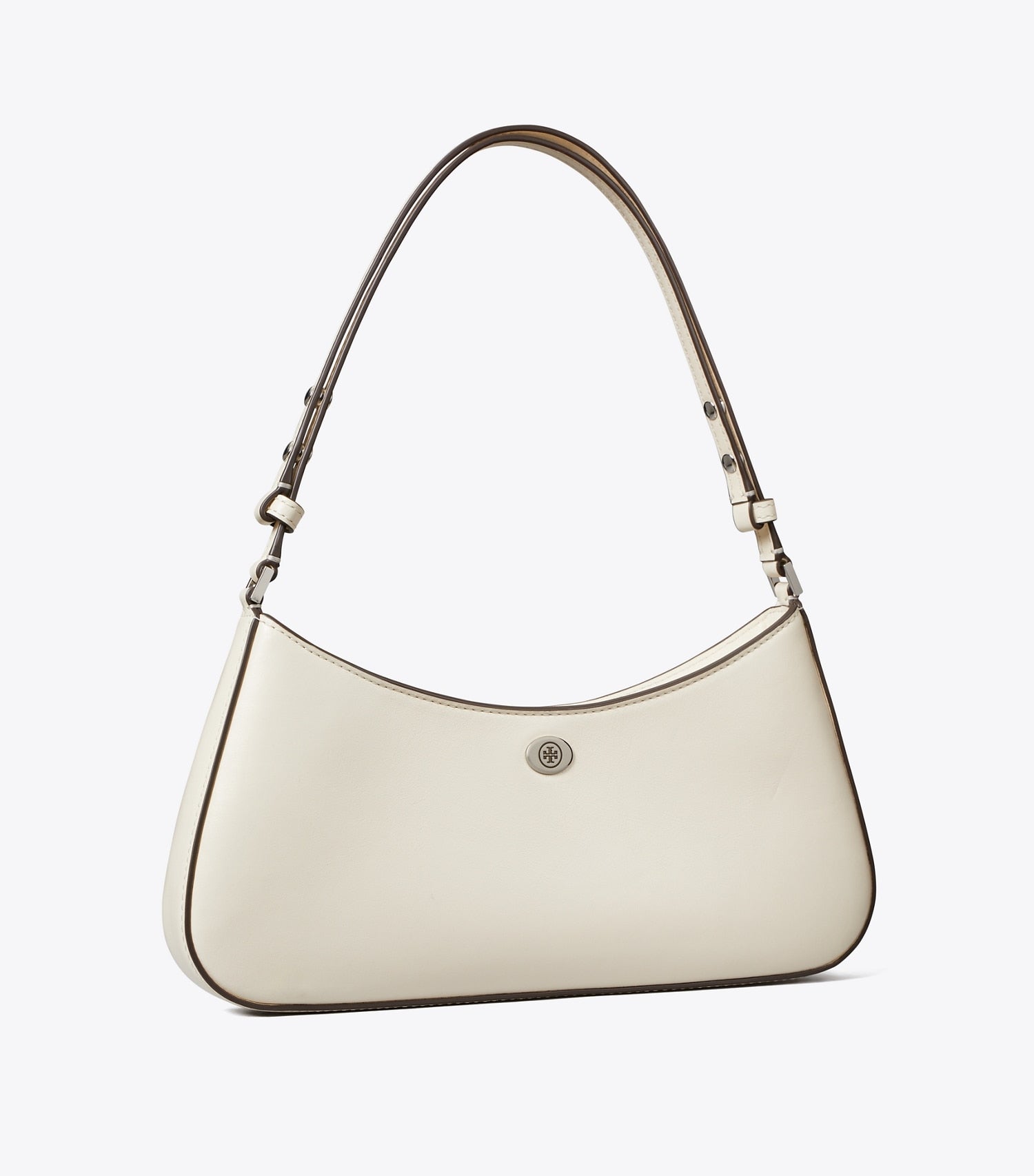 Tory Burch Robinson Zip Top Shoulder Bag - Light Cream
