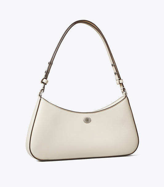Tory Burch Robinson Zip Top Shoulder Bag - Light Cream