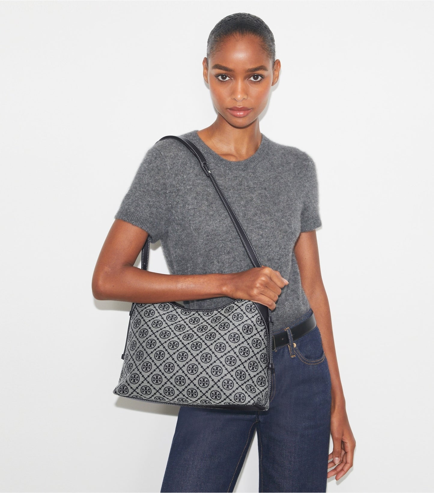 Tory Burch T Monogram Messenger - Tory Navy