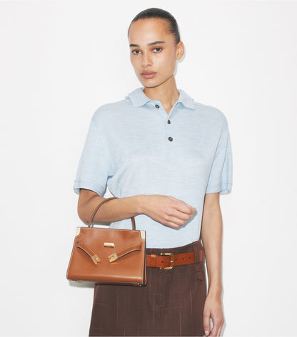 Tory Burch Petite Lee Radziwill Double Bag - Aged Tan